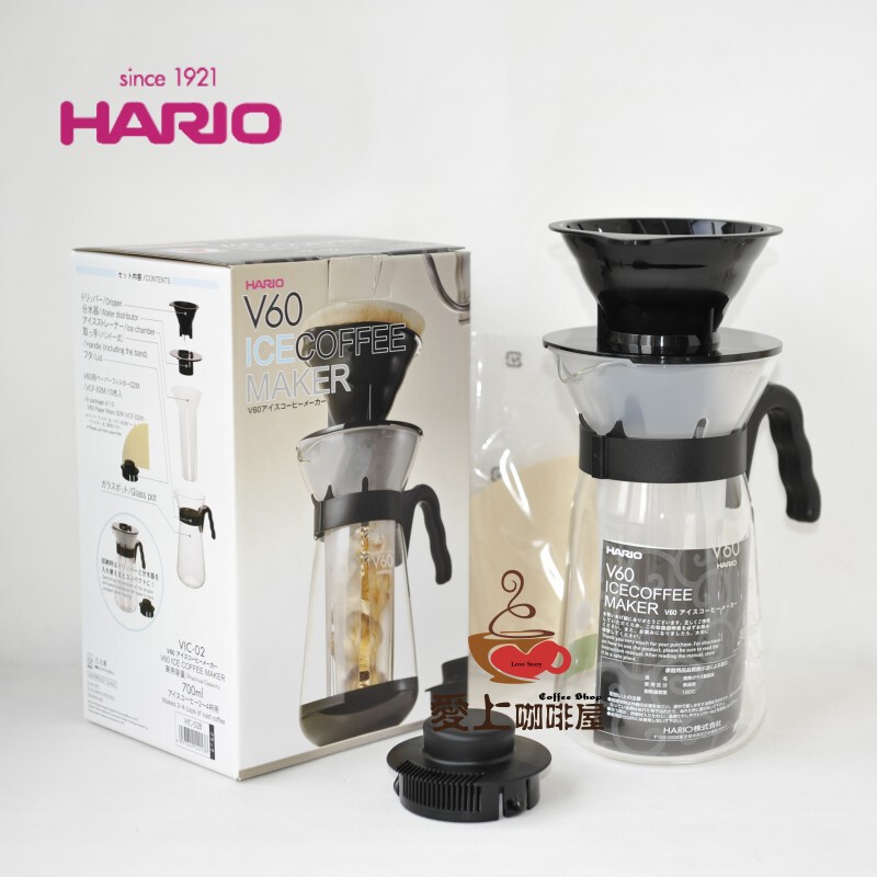 Hario V60 Ice Filter Coffee Pot Set, Ice Drip Pot, Dual-Use Hot and Cold Coffee Pot, Filter Cup, Sharing Pot Vic-02B
