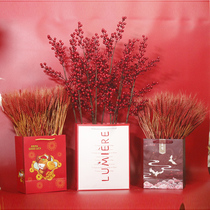 Wheat dried flower bouquet simulation flower living room Net red shop window decoration ornaments Chinese style paper bag opened barley