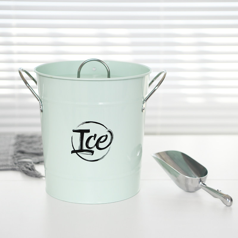 Export Nordic European iron ice bucket High-value bar Champagne creative household outdoor red wine with clip shovel