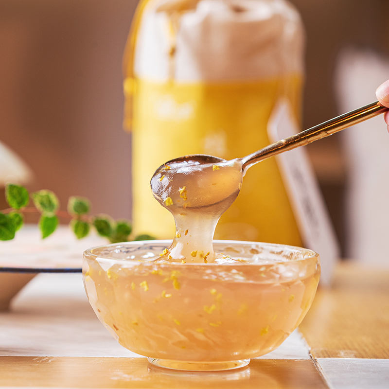 Jiaou Tiancheng Bing Sugar Osmanthus Lotus Root Powder Cloth Cloth Bag Loaded Breakfast Pouch Clothes Hangzhou West Lake Special Products Authentic instant 240g