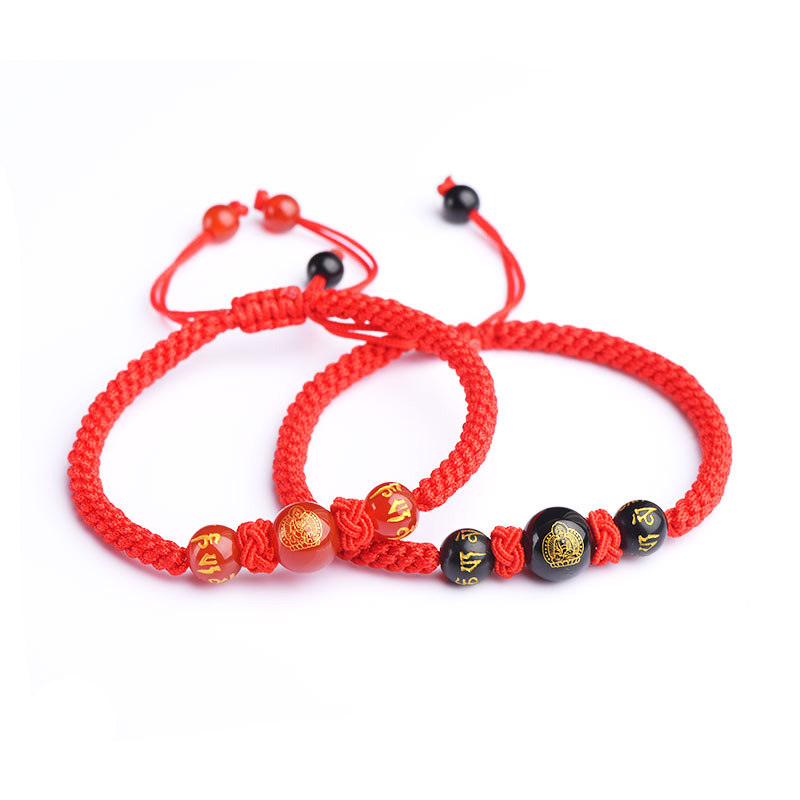 Year of Life red rope bracelet Female male braided evil hand rope belongs to cattle and sheep dog Dragon dog resolve crime broken Tai Sui 2021