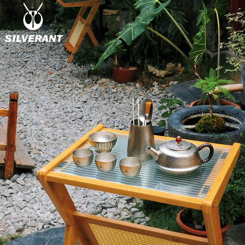 Серебрята/серебряный айт чистый титановый пузырьный чай набор домашних пользователей Подарок подарок титановый кунг -фу чай высокий подарочный коробка