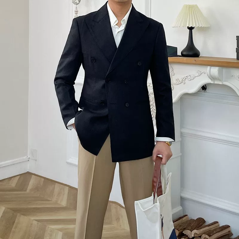 Модный тонкий костюм для отдыха, 2023, slim fit