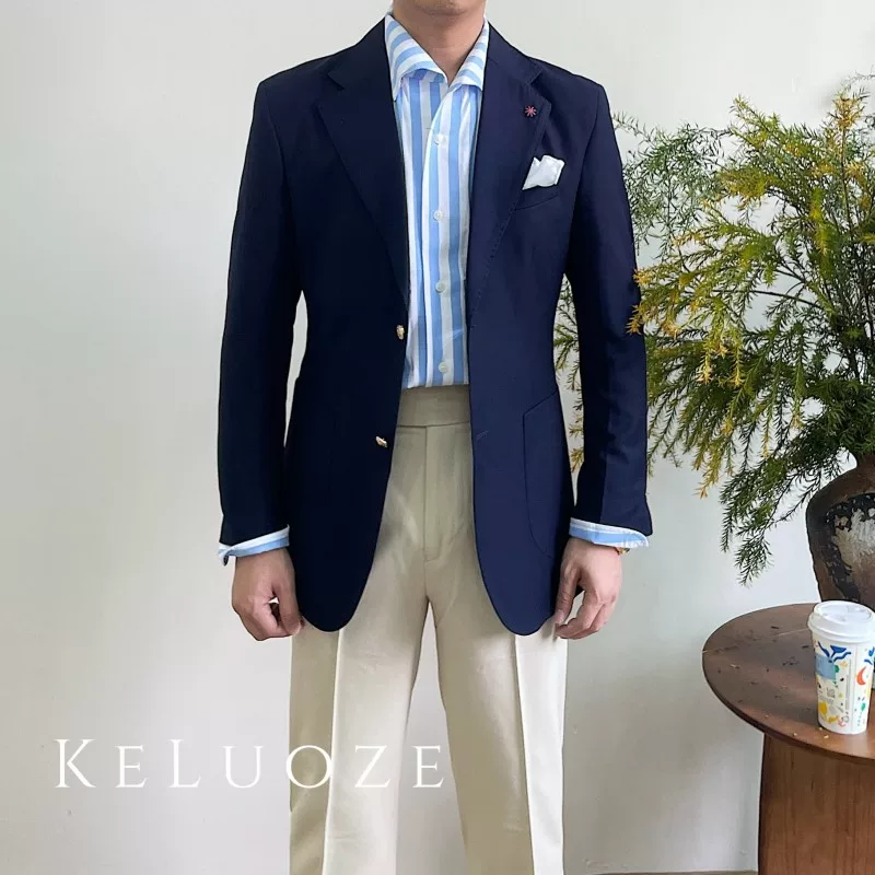 Woolen navy jacket, thin suit