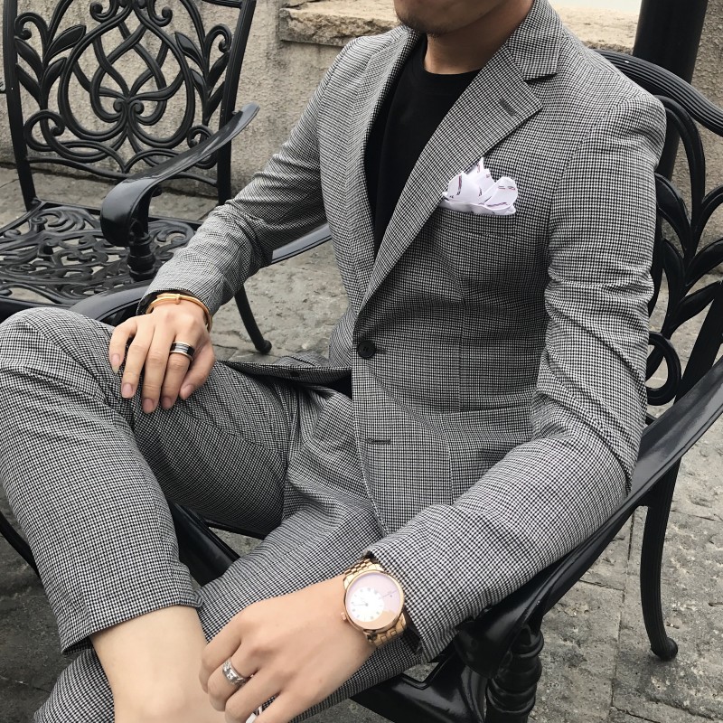 Mùa xuân 2018 phù hợp với bộ đồ phù hợp với kiểu tóc áo khoác nam triều mới giản dị nhỏ phù hợp với hai mảnh áo vest nam trung niên