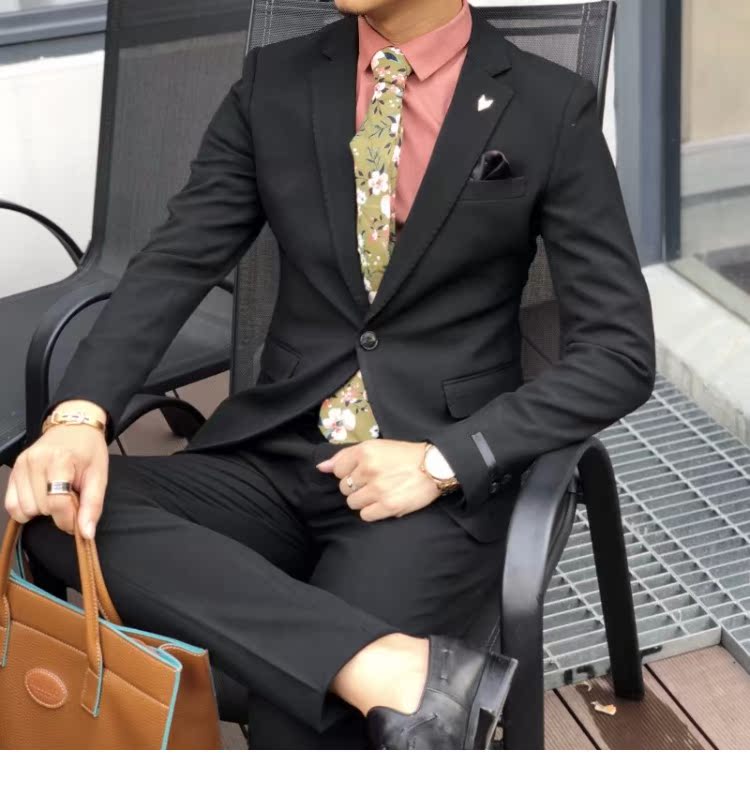 2018 mới đơn giản màu sắc đơn giản quý ông phù hợp với bộ đồ vest nam Slim thời trang nhỏ phù hợp với bộ đồ hai mảnh 4 màu vest nam