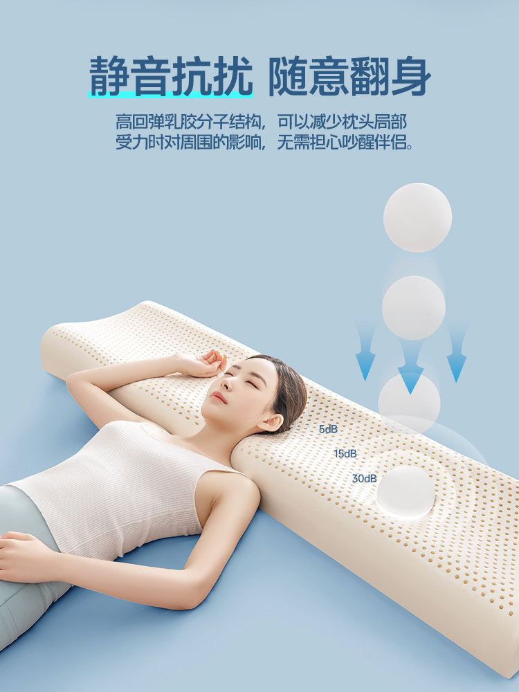 Thai Double Latex Long Pillow Couple Pillow Rubber Long Cervical Spine Support Integrated Pillow Core 1.68m M1.2