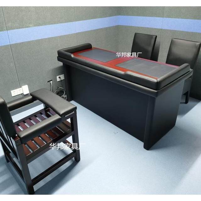 Anti-collision soft package interrogation table for solid wood interrogation tables and chairs soft package table inquiry table inquiry table and chairs customization