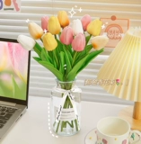 Моделирование тюльпана ложное цветок вечный зеленый растительный зал украшения цветочниковые вставки искусство на рабочем столе сухое букет сдачи на стол