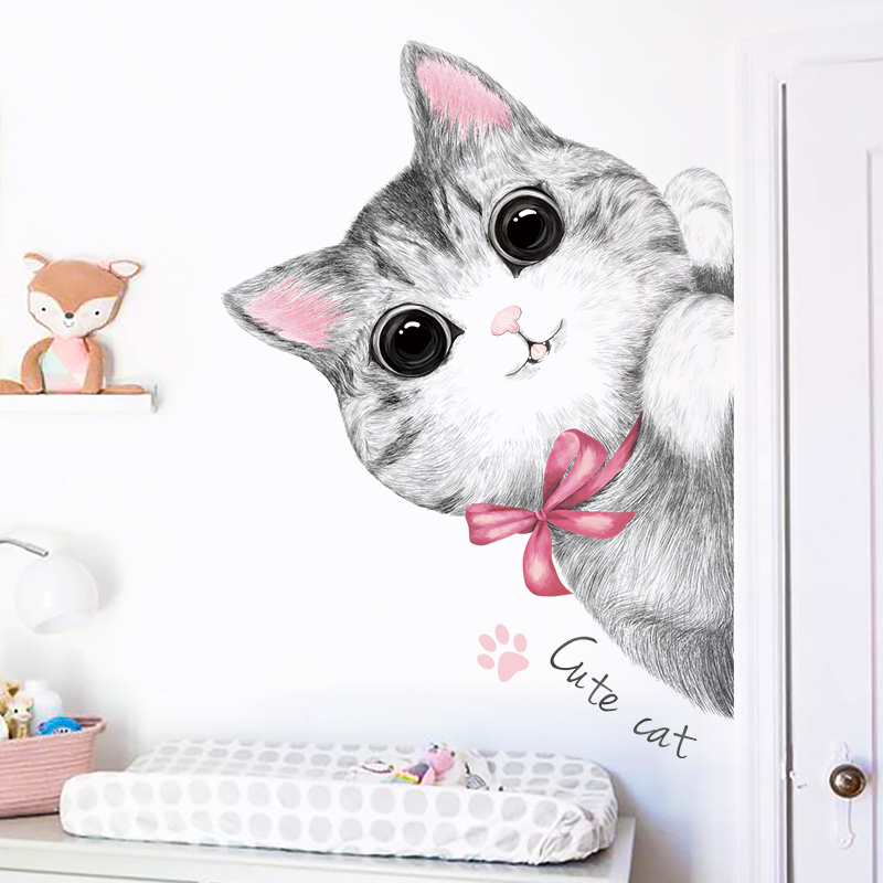 3D stereoscopic wall sticker girl room wall decoration door sticker creative wallpaper self-adhesive warm bedroom wall sticker