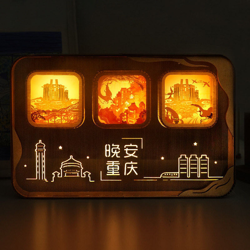 (Support enterprise customization) Daddy bee original urban landscape creative night light touch eye protection decorative light