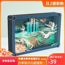 Original design creative decoration birthday gift Chongqing city souvenir three-dimensional painting fog capital search god record illustration