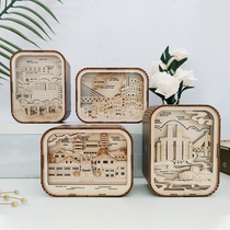 Honeybee Dad Original Floating Light Dream Movie City Small Night Light Chongqing Landscape Solid Souvenir Touch and Sleeping Lights