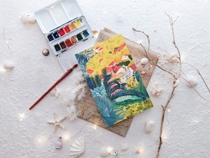 Organ page vertical 180g Leca inside hook angry painted watercolor inner page sketch double-sided can be painted bee dad