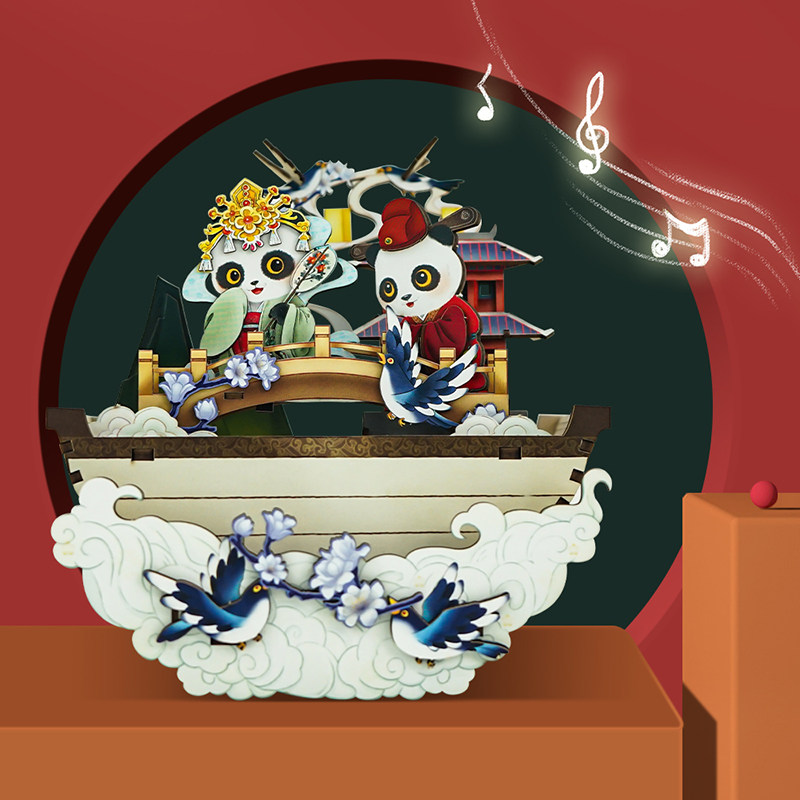 (October New products) Bee Dad Liangrim Conclusion of wooden eight-tone box DIY Birthday Gift Toy Music Box