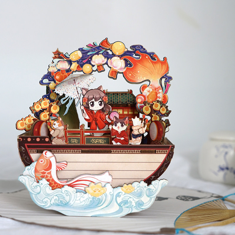 Light Soundroundabout Original DIY Music Box Himalaya Song Elegant Charm Creative Octaphonic Box Personality Handmade Gift