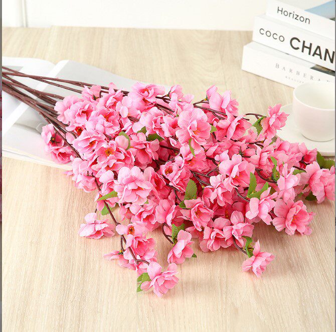 New emulated peach blossom fake Ramei Living room with fake flowers emulated single branch with small peach blossom and flowers and flowers