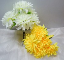 Spot emulation Flower Qingming Chrysanthemum Fake flower Flowers Sacrifice to the Tomb 7 Heads Yellow white Chrysanthemum Silk Flowers