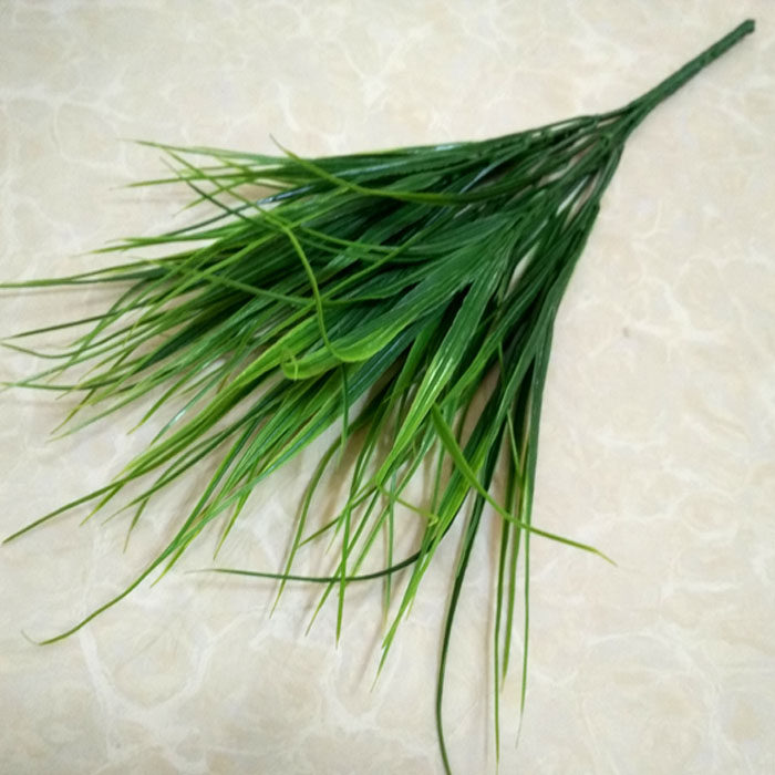 Hot Sell 7 Forks Emulation Small Grass Straw Rice Straw Green Planting Plastic Flowers Silk Flowers Fake Flowers Wheat Barley Rice Grain Seedlings