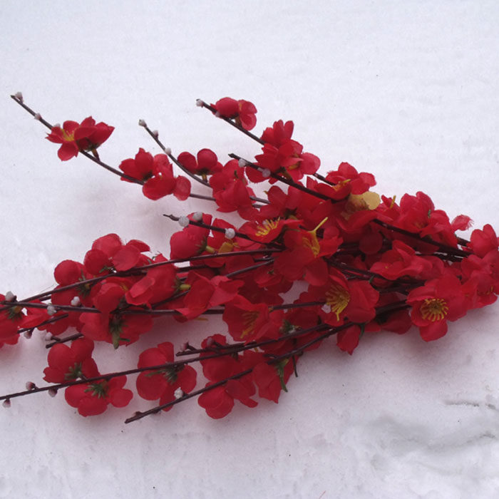 Hot Sell Emulation Plum Blossom 55cm Fake Flowers Bonsai Potted wall Art Deco Decorative Silk Cloth No Leaf Emulation Peach Flower Manufacturer