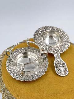 British noble antique 800 sterling silver tea filter, embossed flower filter tea spoon holder set of 2, total 95g colander