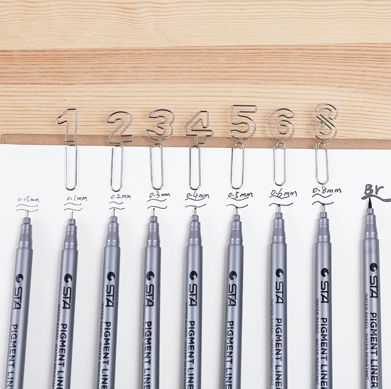 STA Sta 8050 needle tube pen hook pen soft head pen waterproof drawing pen design sketch sketching pen sketching side