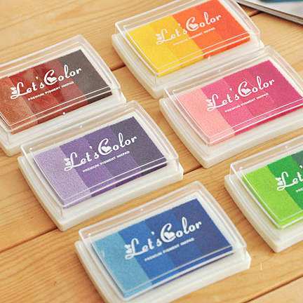 Cute 4 colour asymptotic colour printed clay hand ledger DIY special printing table thickened large sponge Gradual Layer Printed Oil Seal Mate