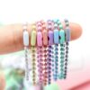 DIY Guka bead chain tag chain colorful handmade accessories material Gupan round beads wave bead chain pendant