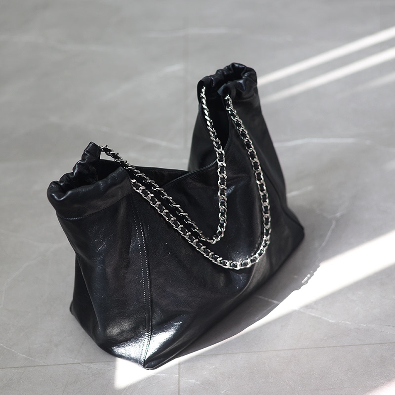 Jazz Xiaoqiang First-Layer Cowhide Leather | 2026 Spring | Extra-Large Bag Chain Bag Genuine Leather Tote Bag Hobo Bag for Women Jazz Xiaoqiang First-Layer Cowhide Leather | 2026 Spring | Extra-Large Bag Chain Bag Genuine Leather Tote Bag Hobo Bag for Women