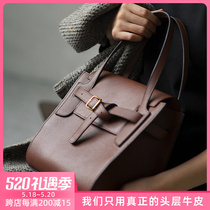 The Jazz is small and strong) The enchanting arrogance of the ... Lady genuine leather texture hand carrying bag foreign air 100 lap single shoulder inclined satchel bag