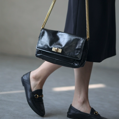 Универсальная цепь, сумка через плечо, сумка на одно плечо, изысканный стиль, из натуральной кожи