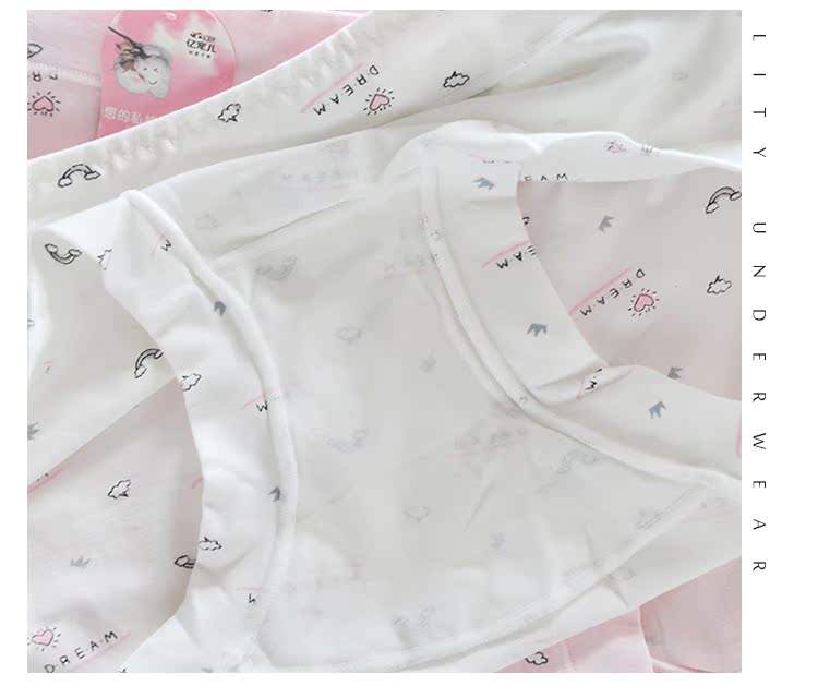 Tỷ phú bông hữu cơ làm sạch 60 bông nữ hoa ngọt ngào lady eo giữa ngọt ngào đồ lót dễ thương quần lót phụ nữ
