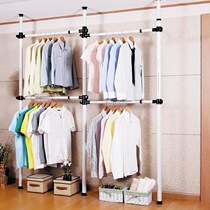 Deathfully hanging hangers floor-to-ceiling cloakroom bedroom simple wardrobe steel frame assembly folding telescopic thickened metal