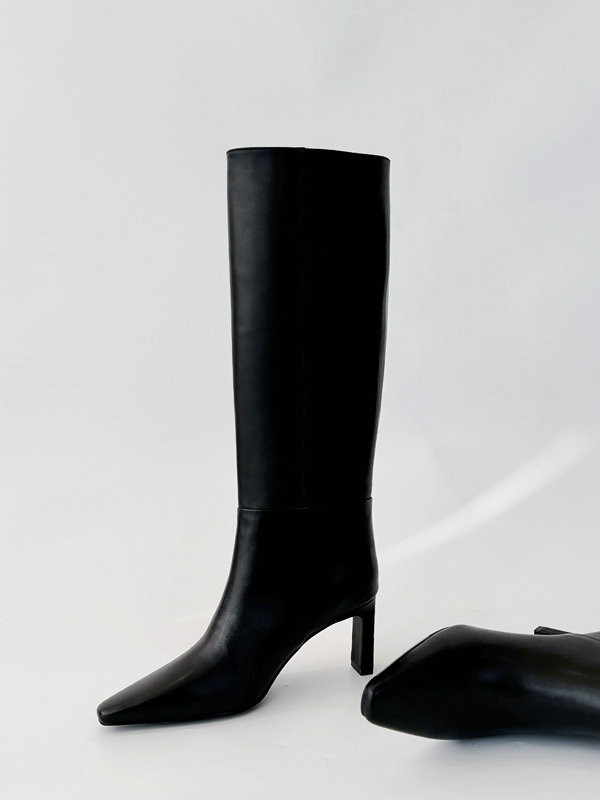 Inkingpot Peng Jie's Elegant Pointed-Toe Slimming Long Boots for Women, Genuine Leather Stiletto High Knee-High Boots, Slim Straight Boots Inkingpot Peng Jie's Elegant Pointed-Toe Slimming Long Boots for Women, Genuine Leather Stiletto High Knee-High Boots, Slim Straight Boots