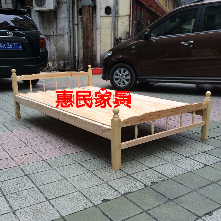 nhà máy Thâm Quyến trực tiếp 1 m 1,2 m 1,5 m đơn giường đôi giường gỗ đơn giường nhân viên khung - Giường giường tân cổ điển