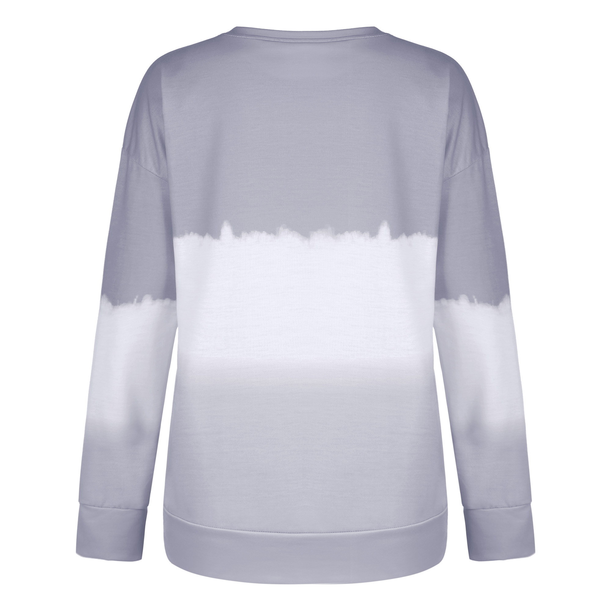 women's printed tie-dye gradient long-sleeved round neck T-shirt sweater NSYF1843