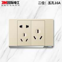 International Electrician 118 Type Switch Socket Panel Wall Home Concealed Champagne Gold Second Five Holes 16a Air Conditioning Inserts