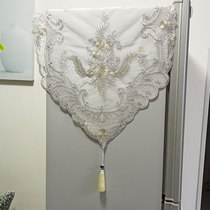 Silver gray atmospheric refrigerator cover cloth fabric lace embroidery three-dimensional pattern freezer living room refrigerator towel universal cover cloth