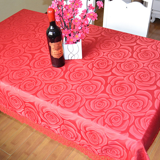 Waterproof tablecloth red oil-proof tablecloth wedding table cloth coffee table cloth fabric made of festive dust cover cloth