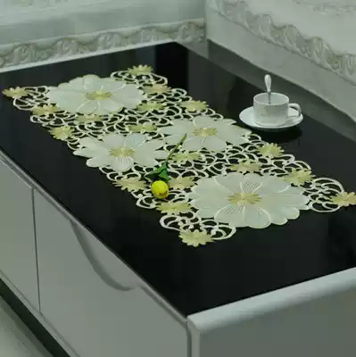Table flag pastoral tea table table mat tea table mat tea table towel embroidered hollow high-grade placematre fabric high-grade tablecloth