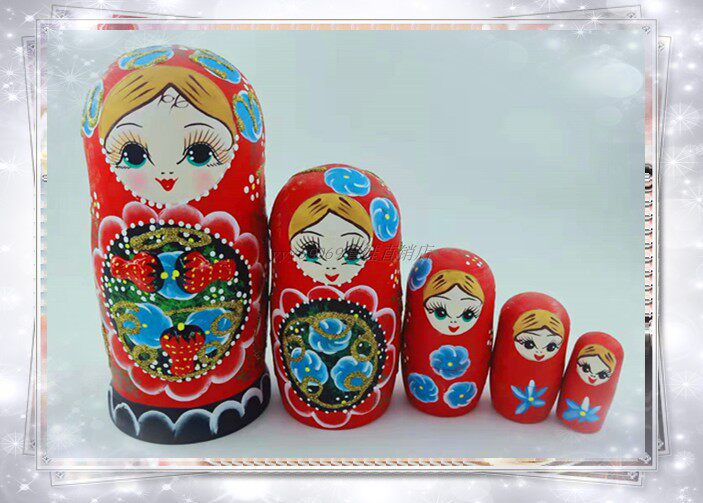 Boutique Grand 5 Floors Hands Ploy Russian Trekts Wood Linen Strawberry With Toys Children's Festival Gifts Hem 1248