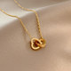 Double ring love pendant necklace women's light luxury niche design exquisite necklace ins cold wind high-end clavicle chain