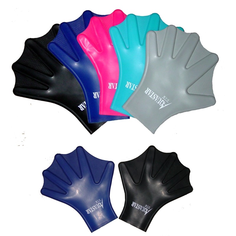 F] Water Star silicone webbed frog speed-up type webbed diving glove