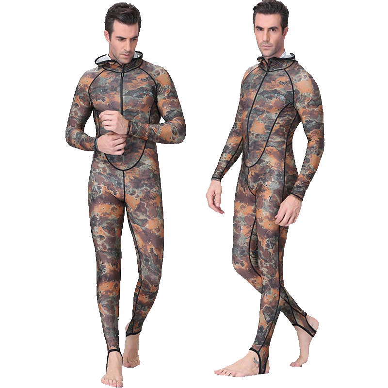 New camouflavody fashion even body snorkeling slim fit adult full body with cap snorkeling sunscreen jellyfish 726