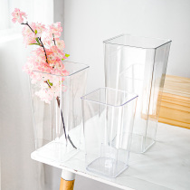 Acrylic transparent wake-up flower bucket pressure-resistant interior decoration flower arrangement square bucket flower arrangement material