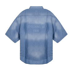 Джинсовая рубашка acne studios 春夏新款男士潮流复古短袖衬衫上衣银泰百货 301574