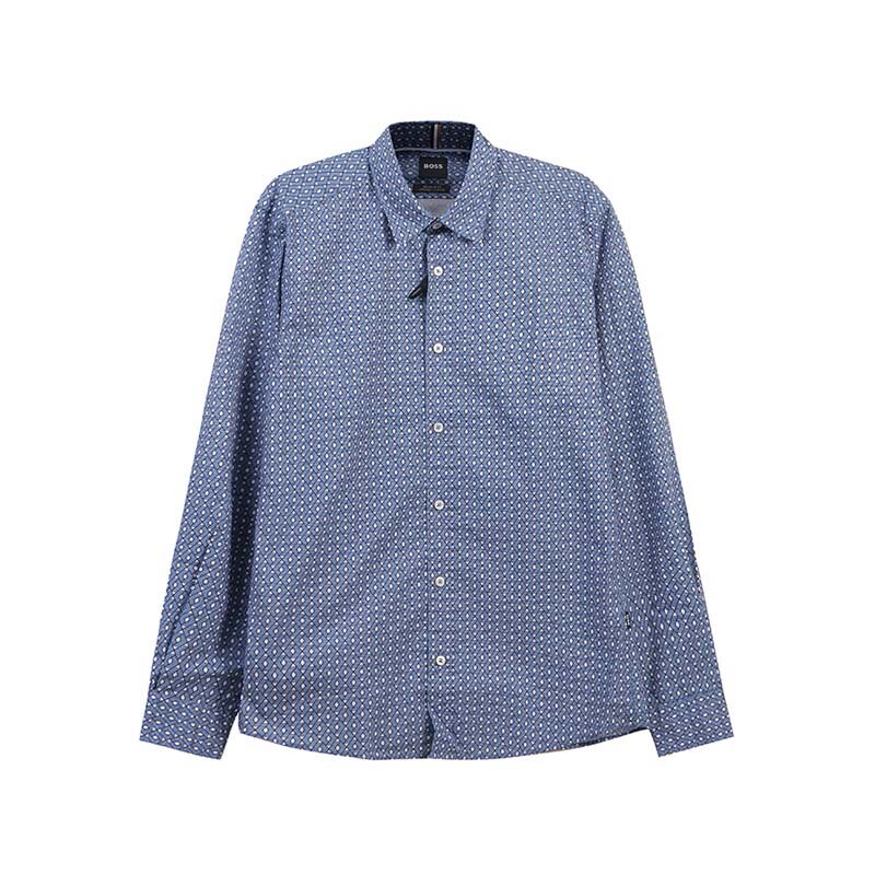 Hugo Boss Men's Black Series Diamond Print Casual Long Sleeve Shirt 300095 Hugo Boss Men's Black Series Diamond Print Casual Long Sleeve Shirt 300095