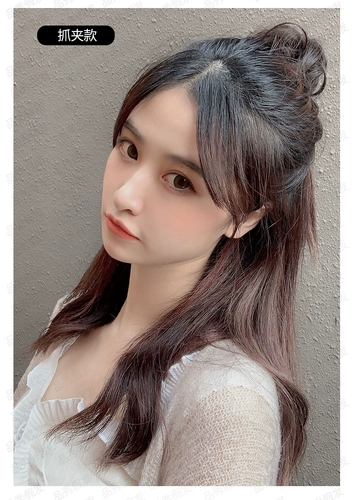 Заколка-крабик, парик изготовленный из настоящих волос, заколка для волос, придает объем