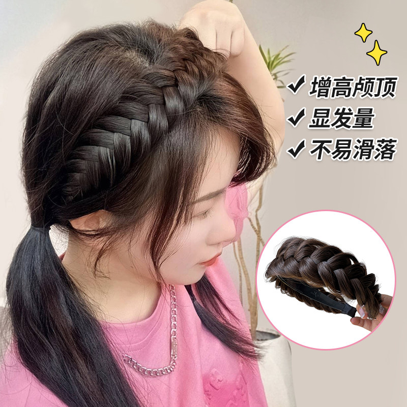 手工鱼骨辫发箍2022年新款哑光丝辫子头箍:如何让你的发型瞬间升级?-假发发箍-淘宝百科网