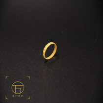 Wanbao Deyin gilt gold silk inlaid ring bracelet hand-woven hollow design can be used as Pendant 18K gold